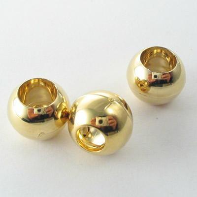 PERLE TONDE 16x13MM ORO FORO 8MM RESINA