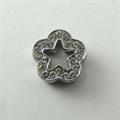 SLIDE FIORE 5 PETALI CAVO STRASS CRISTALLO 15MM GALV.ARGENTO