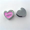 SLIDE CUORE LOVE ROSA 13x15MM GALV.ARGENTO (81930)