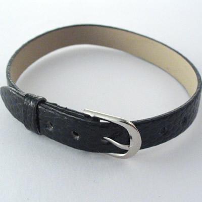 BRACCIALE PITONE NERO IN SIMIL PELLE (80392)