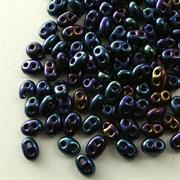 TWIN BEADS 2,5X5MM PAVONE BLU (67901004) (59135)