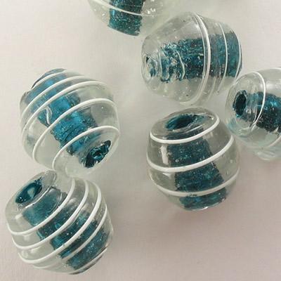 BICONO ANIMA BLU ZIRCONE CON SWIRL  15x12mm