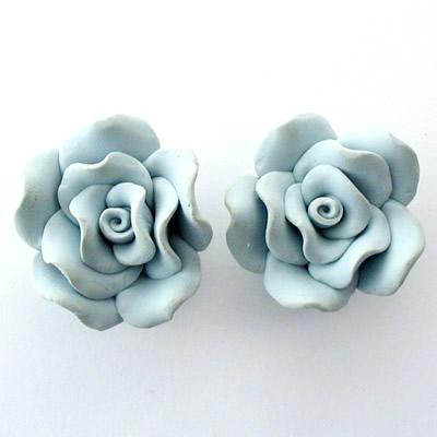 ROSE IMIT.FIMO 12x21MM GRIGIO AZZURRO