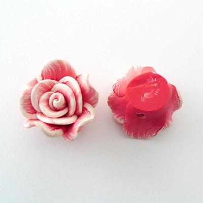 ROSE IMIT.FIMO 16x30MM ROSSO BORDO BIANCO