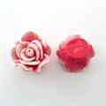 ROSE IMIT.FIMO 16x30MM ROSSO BORDO BIANCO