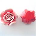 ROSE IMIT.FIMO 20x40MM ROSSO BORDO BIANCO