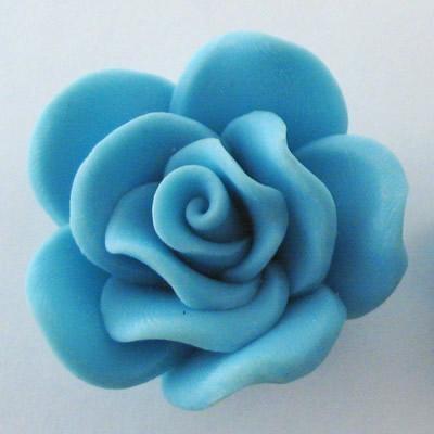 ROSE IMIT.FIMO 20x40MM TURCHESE