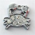 CHARMS CANCRO CON STRASS 20x20MM GALV.ARGENTO