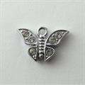 CHARMS FARFALLA CON STRASS 12x18MM GALV.ARGENTO