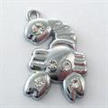 CHARMS SCORPIONE CON STRASS 16x23MM GALV.ARGENTO