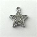 CHARMS STELLA CON STRASS 18x16MM GALV.ARGENTO