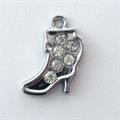 CHARMS STIVALE CON STRASS 11x16MM GALV.ARGENTO