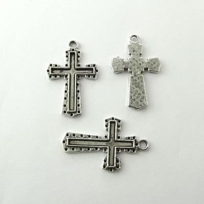 CHARMS METALLO CROCE 31x20MM GALV.ARGENTO NICKEL FREE