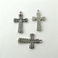 CHARMS METALLO CROCE 31x20MM GALV.ARGENTO NICKEL FREE