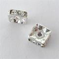 RONDELLA QUADRATA MM.6 C/STRASS BOEMIA ARGENTO NICKEL FREE 7112 9206