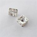 RONDELLA QUADRATA MM.4,5 STRASS BOEMIA ARGENTO NICKEL FREE 7112 9204