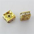 RONDELLA QUADRATA MM.6 C/STRASS BOEMIA ORO NICKEL FREE 7112 9206