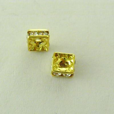 RONDELLA QUADRATA MM.4,5 C/STRASS BOEMIA ORO NICKEL FREE 7112 9204