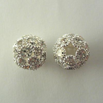 SFERA FORO LARGO MM.14 CON STRASS CRISTALLO